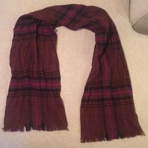 Purple plaid scarf